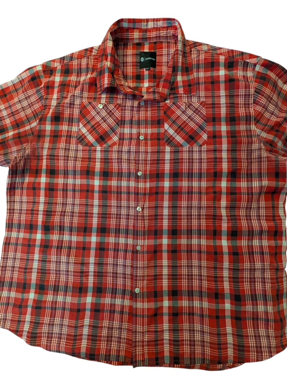 Akademiks Red Plaid Casual Button-Down Shirt